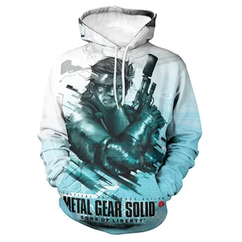 3D מודפס של גברים קפוצ 'ונים Mgs Metal Gear Solid המשחק החולצה אביב סתיו יוניסקס אופנת רחוב ג' קט קליל בגדי ילדים