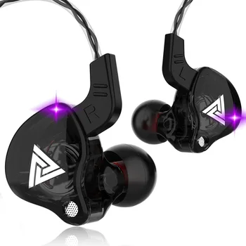 QKZ AK6 אוזניות ספורט in-ear חוט מבוקרת טלפון נייד אוזניות עם מיקרופון סאב עבור xiaomi