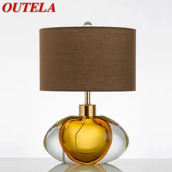 OUTELA הנורדית המודרנית זיגוג מנורת שולחן אופנתי אמנות הסלון חדר השינה מלון LED אישיות מקוריות שולחן אור
