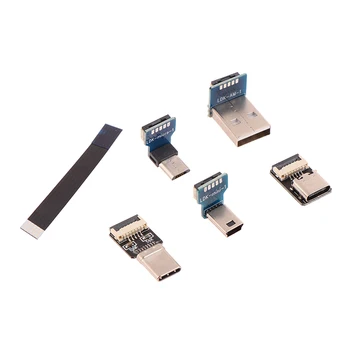 USB3.1 TypeC זכר/נקבה מחברי USB זכר תקע חשמלי, מסופים ריתוך DIY כבל נתונים תמיכה PCB לוח כבל גמיש