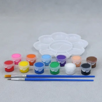עם הצבעים 12 צבעים צבע אקרילי להגדיר תוצרת בית DIY אקריליק צבע טיח צבועים ביד מלאכה צבעים צבע של ילדים