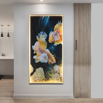 מודרני מסגרת תמונה מנורות קיר יצירתי דג זהב מלבן מנורת led עבור קישוטי בית, חדר במעבר השינה תמונה אור הקיר
