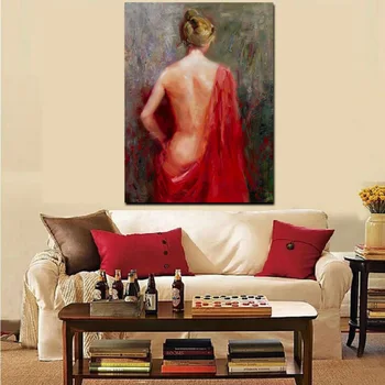 נשית וסקסית עירום דיוקנאות ציור שמן HD הדפסה ילדה הגוף על בד אמנות קיר תמונה בסלון ספה Cuadros עיצוב