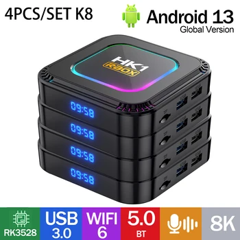 4PCS/סט HK1 RBOX K8 Smart TV Box RK3528 Android13 BT5.0 2.4 G/5G WiFi6 UHD TV קידומת נטפליקס Youtube הזרמה נגני מדיה