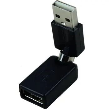 שחור USB 2.0 זכר USB נקבה 360 תואר סיבוב זווית מתאם הרחבת