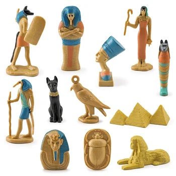 12PCS מצרים העתיקה אלמנט מודל הפירמידה והספינקס אמא חיפושית תחות דאעש מזכרות קישוט קישוט תליון מצרי מתנה
