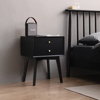 ארונית מעץ מלא נורדי השינה דירה קטנה פשוטה מודרני יצירתי ליד המיטה אחסון צרים לארון פשוטה