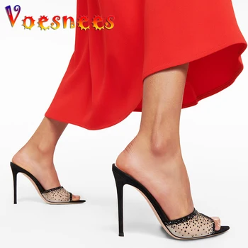 2023 חדש האופנה ריינסטון נשים נעלי קיץ אלגנטי נעל 8.5 ס 