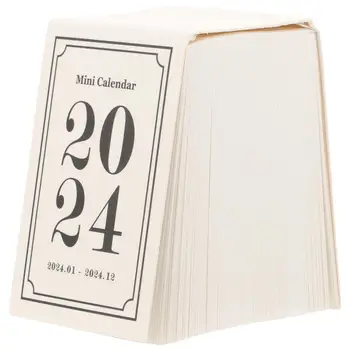 2024 מיני לוח השנה היומי שולחן Tearable ברור הדפסת לוח הזמנים לתכנון עדין