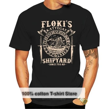 Flokis מספנה קאטגט ויקינג ספינה וחרב חולצות טריקו חולצת מתנה היפ-הופ חולצות טי-שירט
