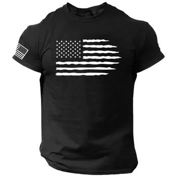 כושר הדגל האמריקאי טי חולצת הטריקו של הגברים 3d הדפסה ארה 
