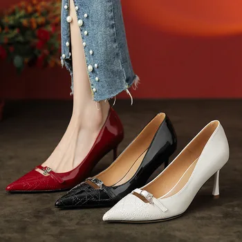 מעצב אופנה נשים Shoe2023Summer החדש הצביע מקורי אלגנטי גבירותיי עקבים הנעל TemperamentSandals עם חצאית מפורסמים הנעל