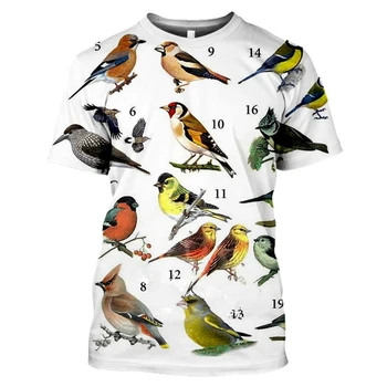 חיה ציפור חרקים 3d להדפיס חולצה קיץ אופנה מזדמן שרוול קצר חולצות טי אופנת רחוב היפ הופ Homme חולצות סוודר