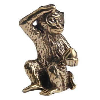 ברונזה מיני קוף פסל קוף פסל נוף אביזרים תה שולחן שולחן עתיק ברונזה קטנים, ווייר