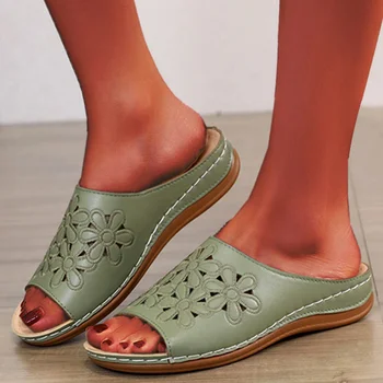 אופנה נשים סנדלי נעליים רכות סנדלי נשים נעליים להחליק על נעלי הליכה נעלי בית חלול החוצה נקבה פאטוס דה Mujer נעליים