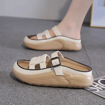 פלטפורמה חצי טריילר סנדלי נשים צעד אחד עצלן נעל נעל אופנה תלמיד תכליתי נשים הנעל של יוקרה סנדלים 2023