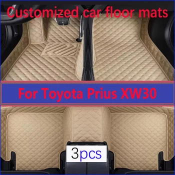 מחצלות רכב עבור טויוטה פריוס XW30 2010~2015 אוטומטי עמיד שטיח שטיחים מעור שטיח נגד לכלוך על הרצפה משטח סט מלא אביזרי רכב 2011