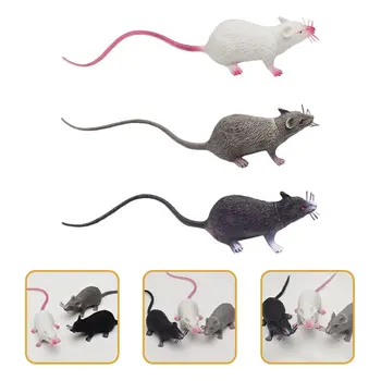 מציאותי העכבר מודל צעצועים קישוטי ליל כל הקדושים חתולים עכברים צעצועים אינטראקטיביים צעצועים לחיות מחמד מתיחה מצחיקה דברים 6Pcs מזויף עכבר חידוש, מתנות