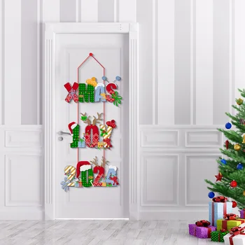 חג שמח הדלת תלוי תליונים קריקטורה נואל Man Gingerbread סנטה קלאוס הדלת מתלה קיר תפאורה חג המולד שמחה 2024 השנה החדשה