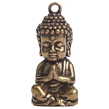 Shakyamuni בודהה פסל מיני ברונזה, פסל בודהה קטן זירת אביזרים מחזיק מפתחות תה שולחן עיצוב הבית