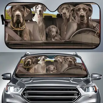 הדני כלבים 3 אוטומטי, שמש, צל, כלב עיצוב, המכונית שמש, צל, המכונית עיצוב, הדפסה מותאמת אישית, אביזרי רכב, השומר כלבים, אפולו של