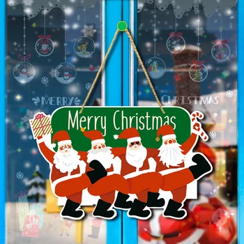 חג שמח הדלת נייר תלוי תליון סנטה קלאוס, חג המולד עץ חג המולד מעגל השנה החדשה מפלגה קישוט הבית