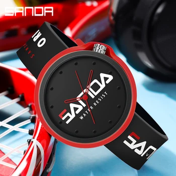 סאנדה 2023 חדש אופנה נשים שעונים שעון ספורט סגנון סיליקון רצועה עמיד למים נשים קוורץ שעונים Zegarek Damski 3200