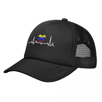 ונצואלה דגל דופק קו הלב המרזבים כובע קיץ לנשימה רשת כובע הגנה מפני השמש מגן גברים של רשת חזרה כמוסות