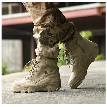 גברים טקטי מגפי צבא, מגפי Mens צבאי המדבר עמיד למים עבודה נעלי בטיחות טיפוס נעלי הליכה הקרסול גברים חוצות מגפיים