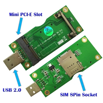 Mini PCI-E ל-USB מתאם עם חריץ לכרטיס SIM עבור WWAN/LTE מודול ממיר 3G/4G wireless Mini-כרטיס USB.