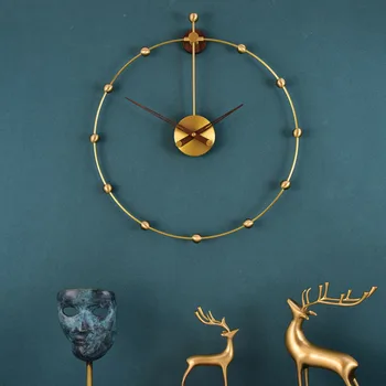 ספרד מתכת גדולים, שעון קיר אגוז מצביע המודרנית אור חרישי יצירתי יוקרה זהב לעיצוב הבית הסלון קישוט מתנה