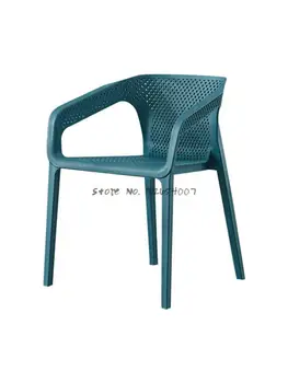 עיצוב סקנדינבי בבית הכסא מודרני מינימליסטי פלסטיק האוכל הכיסא נטו אדום משענת כיסא עם משענת יד פנאי הכיסא